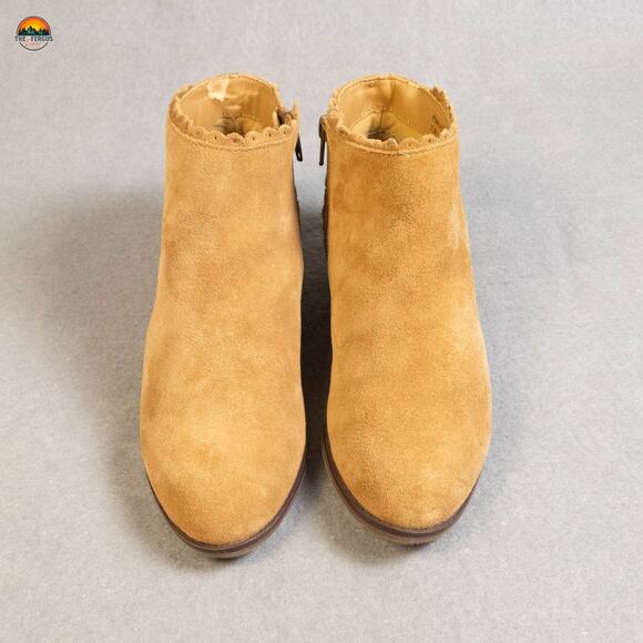 Jack Rogers Ankle Booties Brown Suede Classic Side Zip Cottage Women's Size 7.5M - Picture 2 of 13